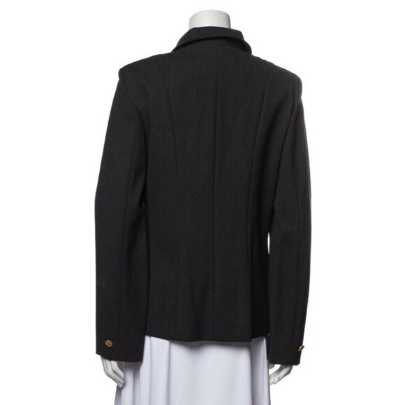 Erin Snow Gray Jacket Pointed Collar Slit Pockets Button Up Military Style Coat - Picture 3 of 3